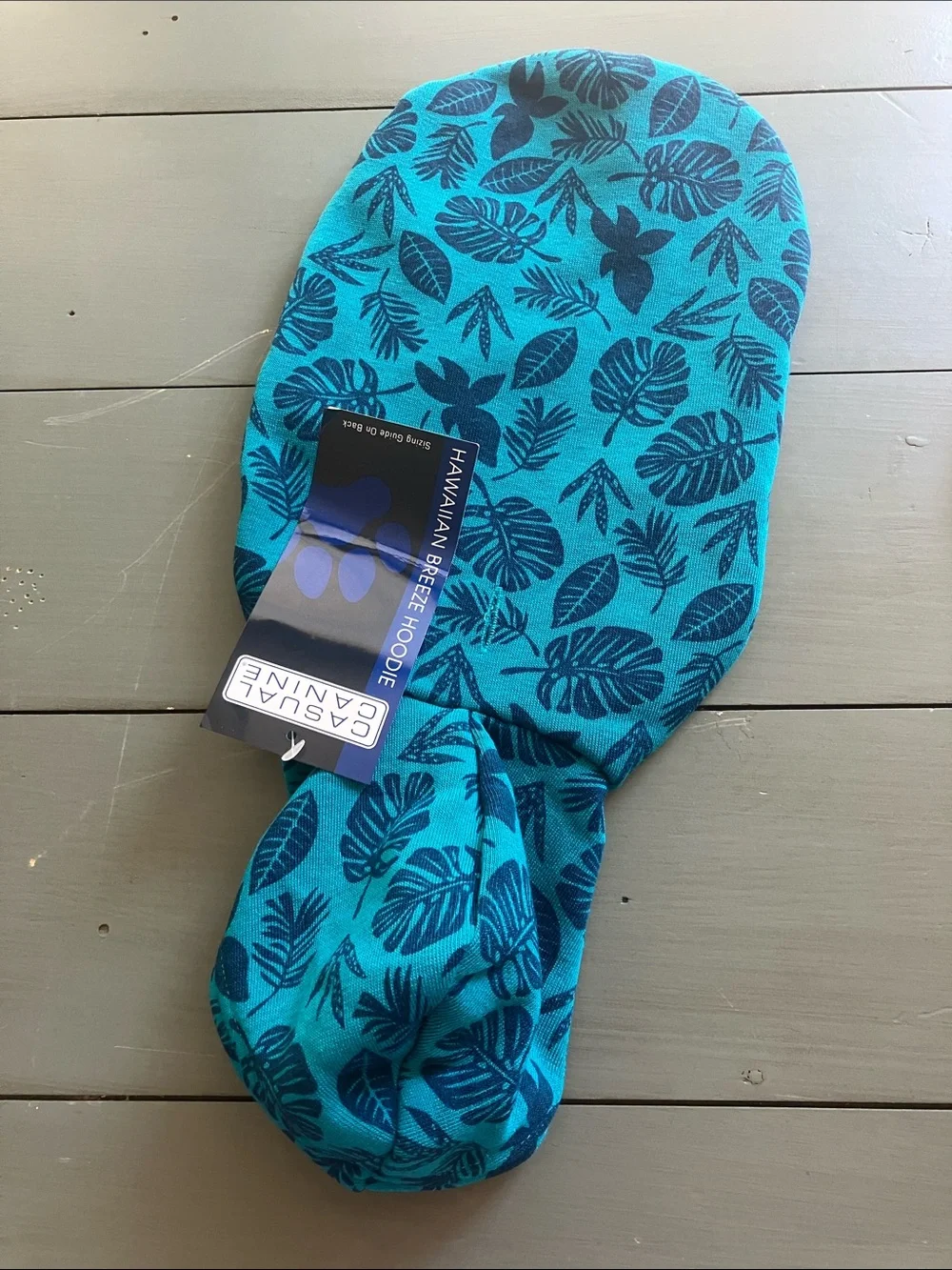 CASUAL CANINE Teal & Navy Hawaiian Breeze Tropical Hoodie Small Dog NWT